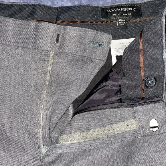 Banana Republic Dress Pants Mens 32x30 Tailored Slim Fit Grey - Picture 4 of 4